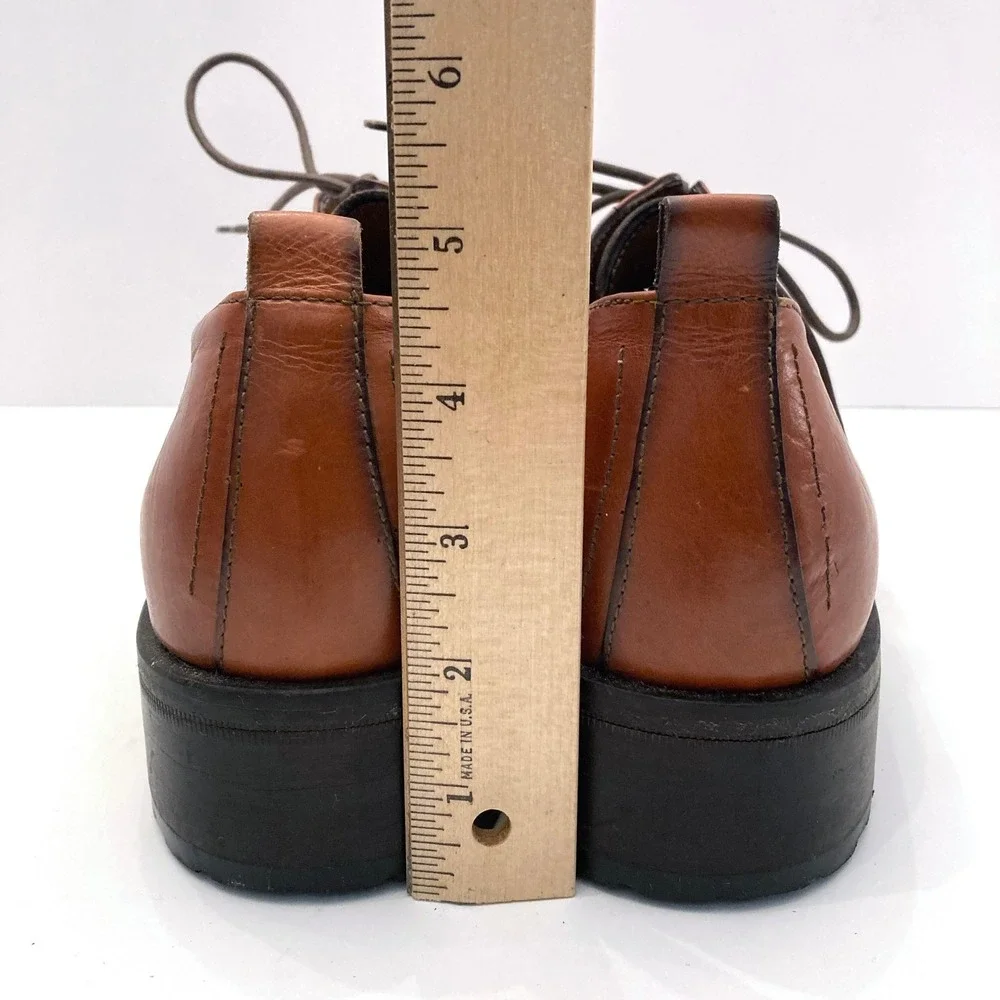 Pawelk's Juno Lace Up Oxford Apron Toe Brown Leather EU 43 US‎ Mens 10 Italy